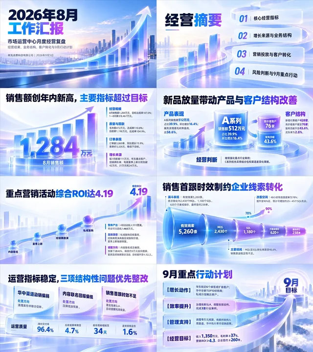 工作汇报风格 1：蓝紫科技风