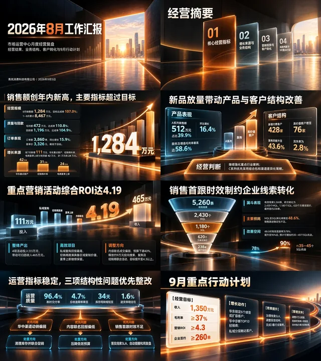 工作汇报风格 3：黑金商务风