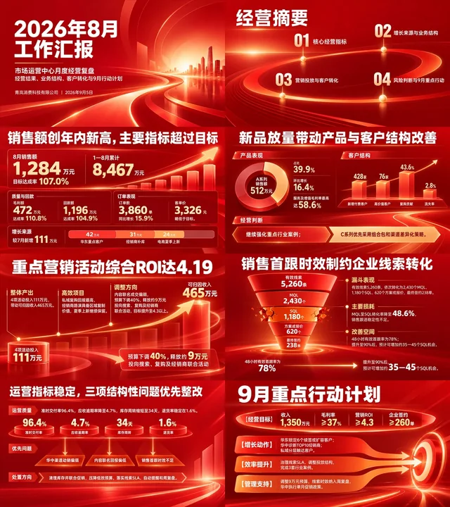 工作汇报风格 4：红金风格