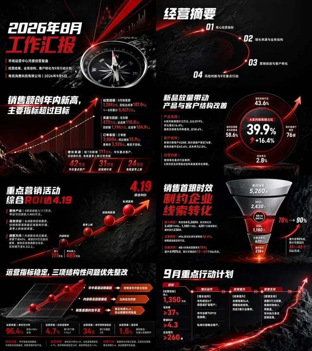 工作汇报风格 5：红黑运动风